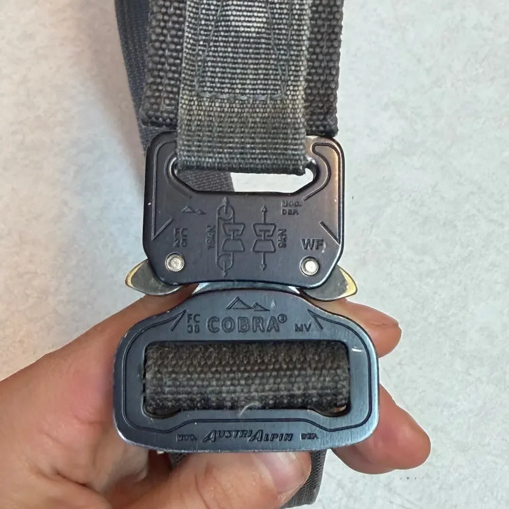Blue Alpha Gear Cobra Buckle EDC Belt Size 34 Charcoal Grey Tactical